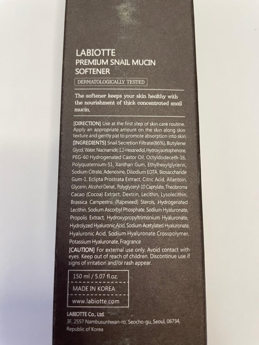 NIB LABIOTTE Premium Snail Mucin Softener. - Picture 2 of 3